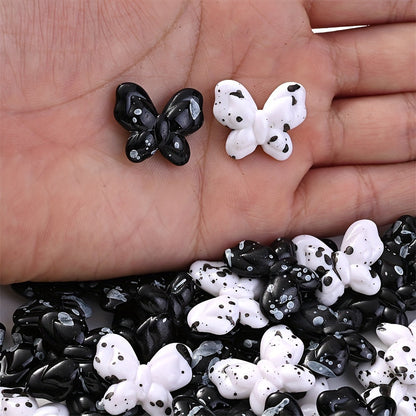 Black and White Butterfly Acrylic Beads