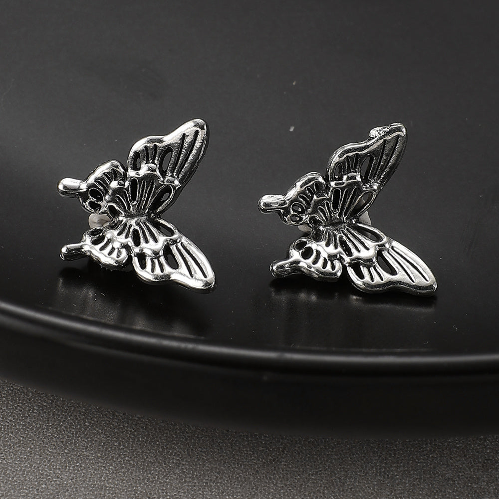 20PCS Retro Silver-Tone Hollow Butterfly Charms