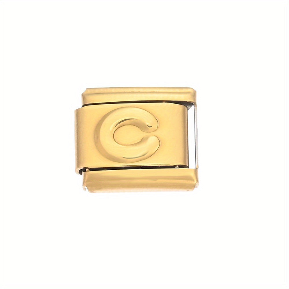 Golden Alphabet Alloy Bracelet Module