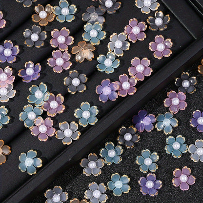 Colorful Cherry Blossom Acrylic Beads
