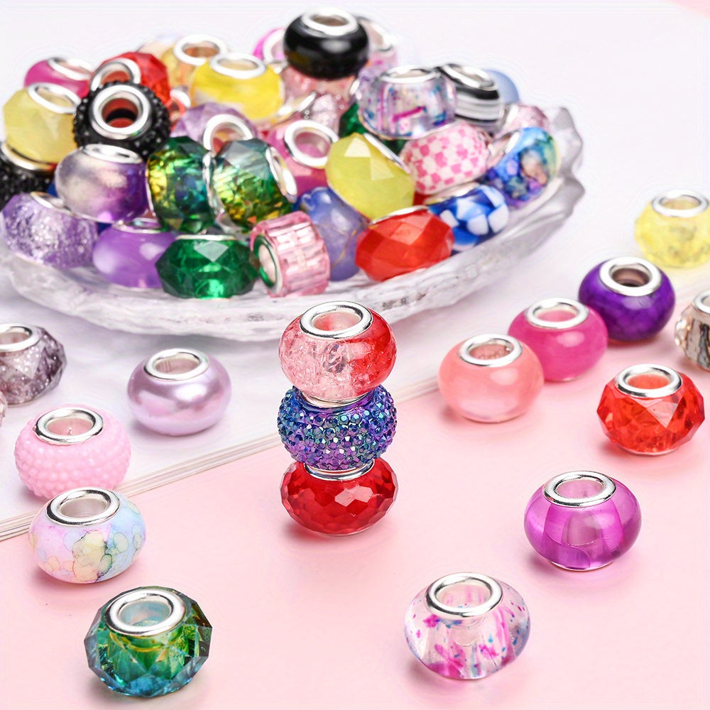 Cracked Imitation Ceramic Acrylic Spacer Beads