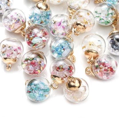 Irregular Gravel Glass Pendant Charms