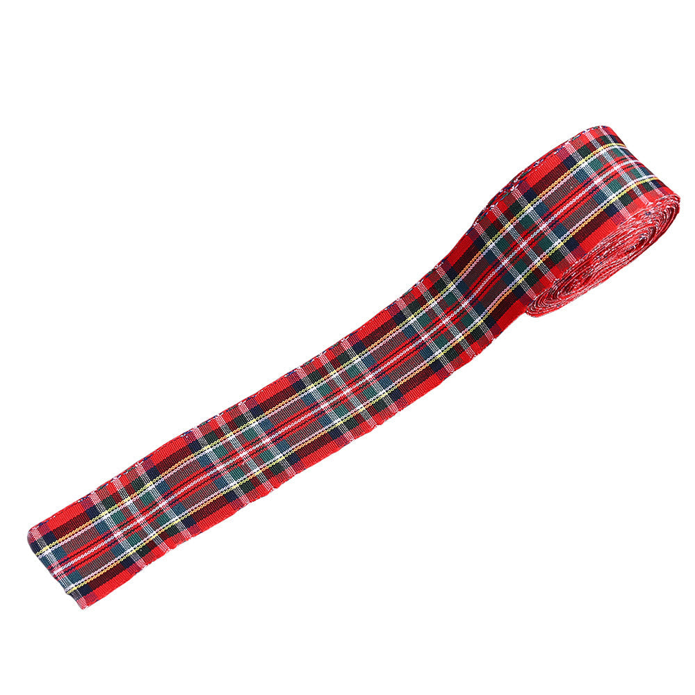 Christmas Plaid Polyester Ribbon