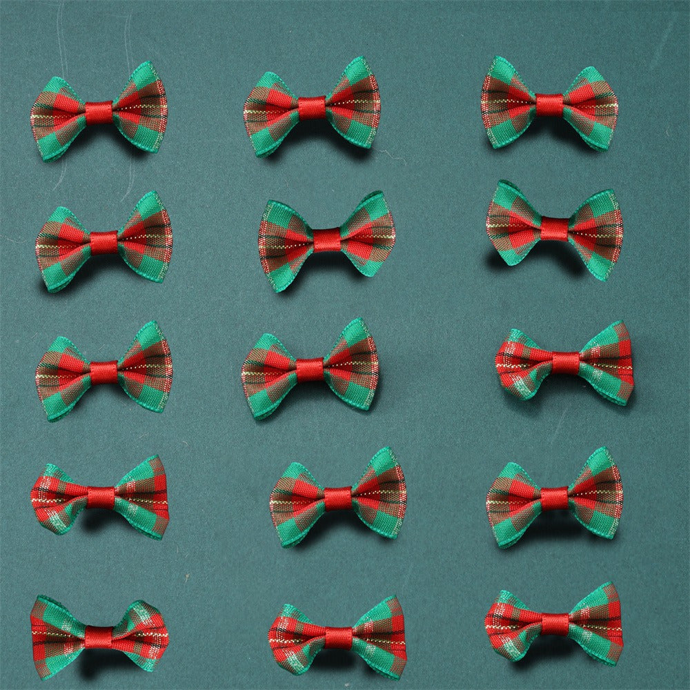 Christmas Gold Threaded Ripple Bow Embellishments