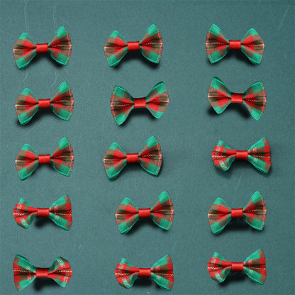 Christmas Gold Threaded Ripple Bow Embellishments