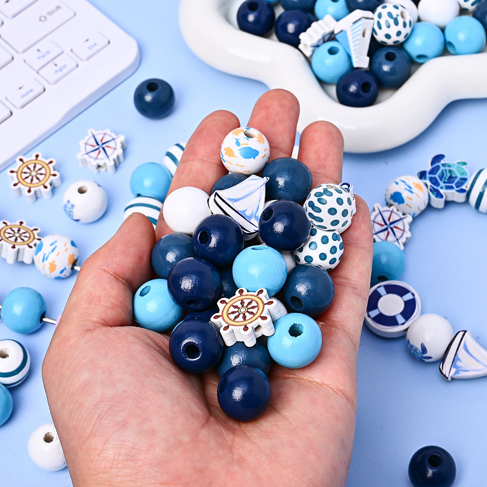 Nautical-Themed Wooden Beads