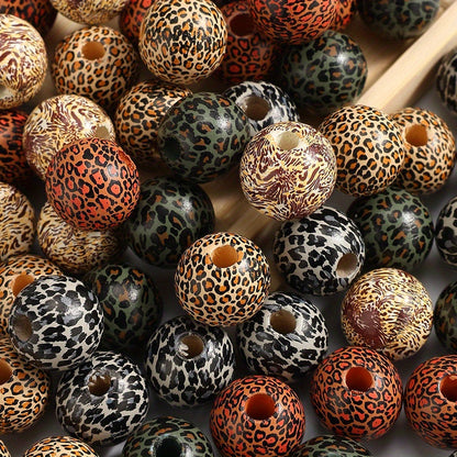Patterned Wooden Large Hole Spacer Beads