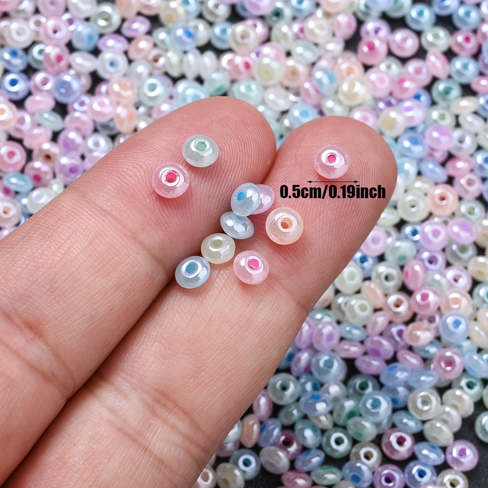 200-Piece 5 mm Glossy Ice Cream Glass Beads