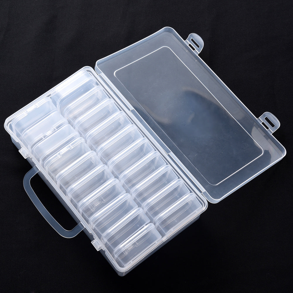 14-Piece Transparent Plastic Jewelry Storage Box Set