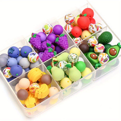 25PCS Fruit Collection Silicone Bead Set
