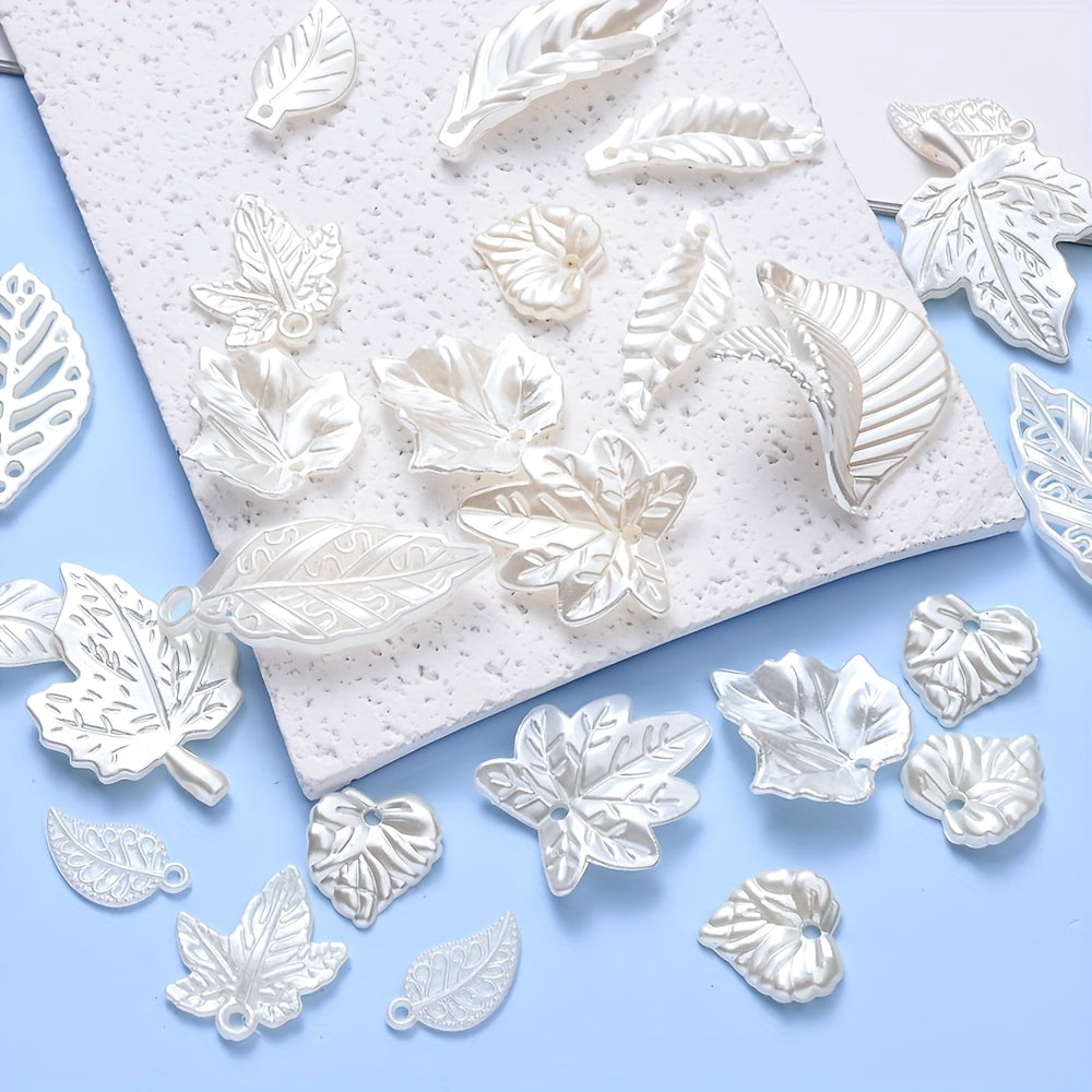 White Leaf Acrylic Beads
