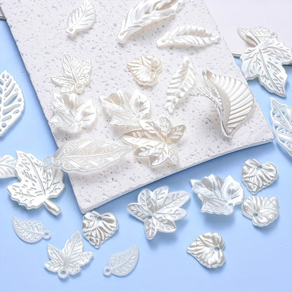 White Leaf Acrylic Beads