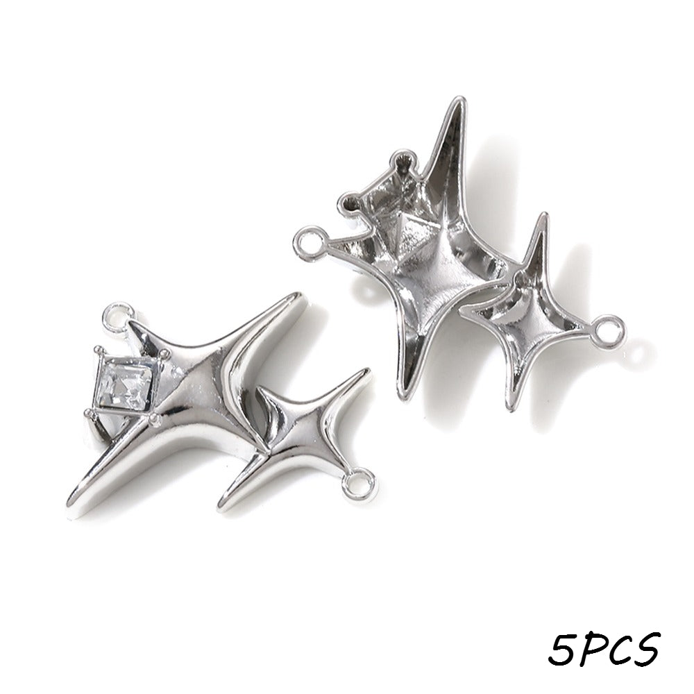 27x29 mm Alloy Double Star Pendants