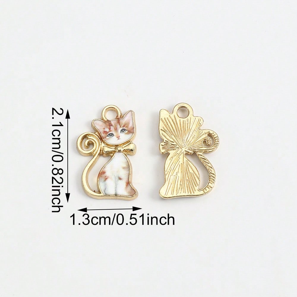 Colorful Cat Alloy Enamel Charms
