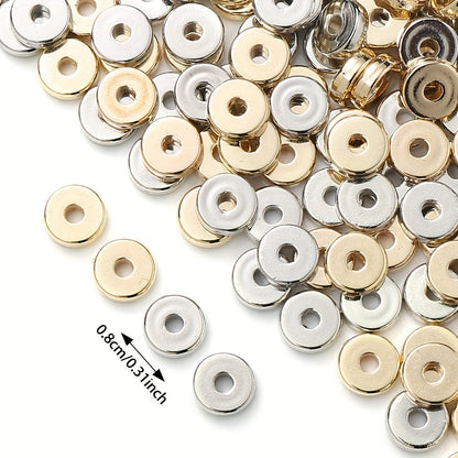 100PCS 8mm Round & Flat Wheel Plastic Spacer Bead Set
