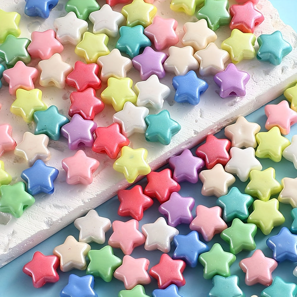 50/100PCS Assorted Styles Matte Acrylic Beads - Stars, Hearts, Butterflies