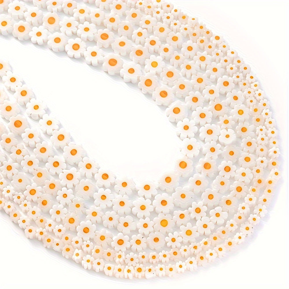 4/6/8mm Glass Daisy Flower Beads - DIY Jewelry Making for Bracelets