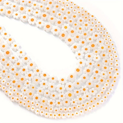 4/6/8mm Glass Daisy Flower Beads - DIY Jewelry Making for Bracelets