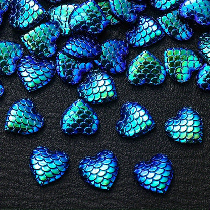 30PCS 12mm Heart-Shaped Serpentine Resin Bead Set
