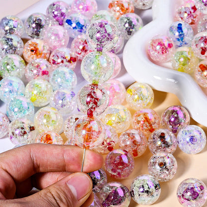 Acrylic Crackle Mixed Color Spacer Beads