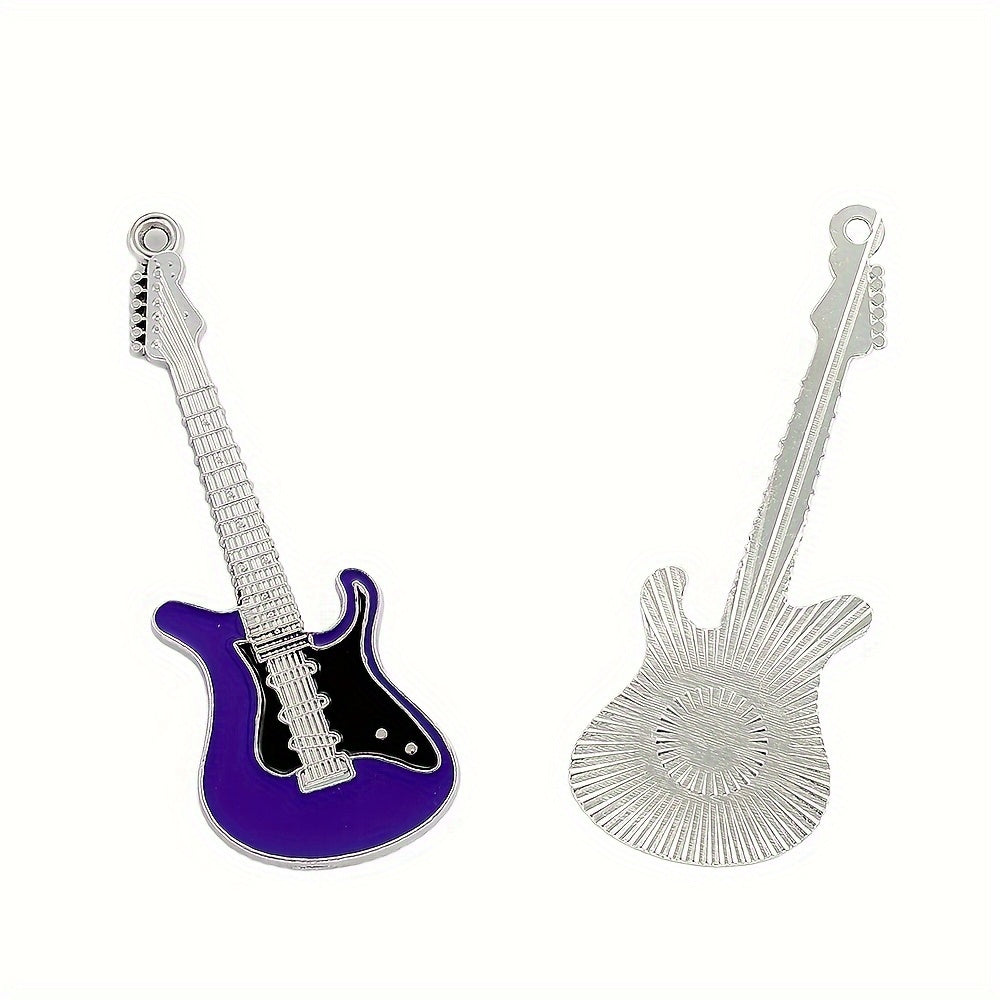 2PCS 7.4×2.6cm Antique Guitar Alloy Pendant Set