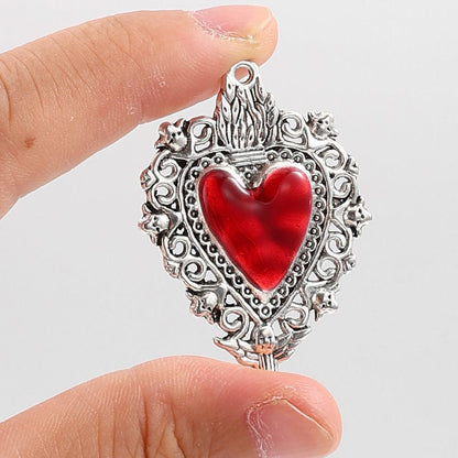 Love & Peach Heart Alloy Hook Charms