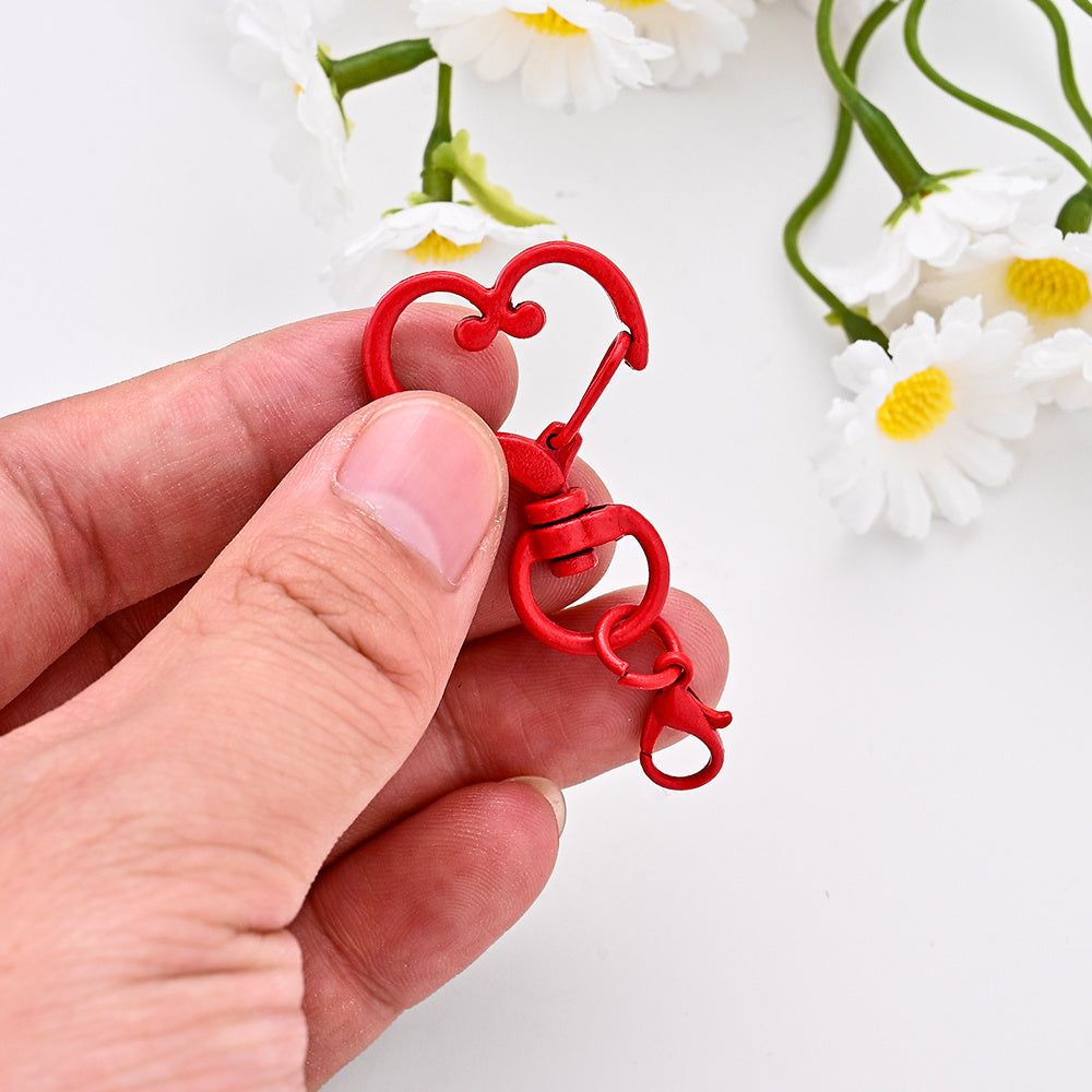 Heart Keychain Buckles with Mini Lobster Clasps