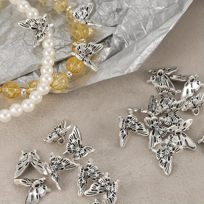 20PCS Retro Silver-Tone Hollow Butterfly Charms