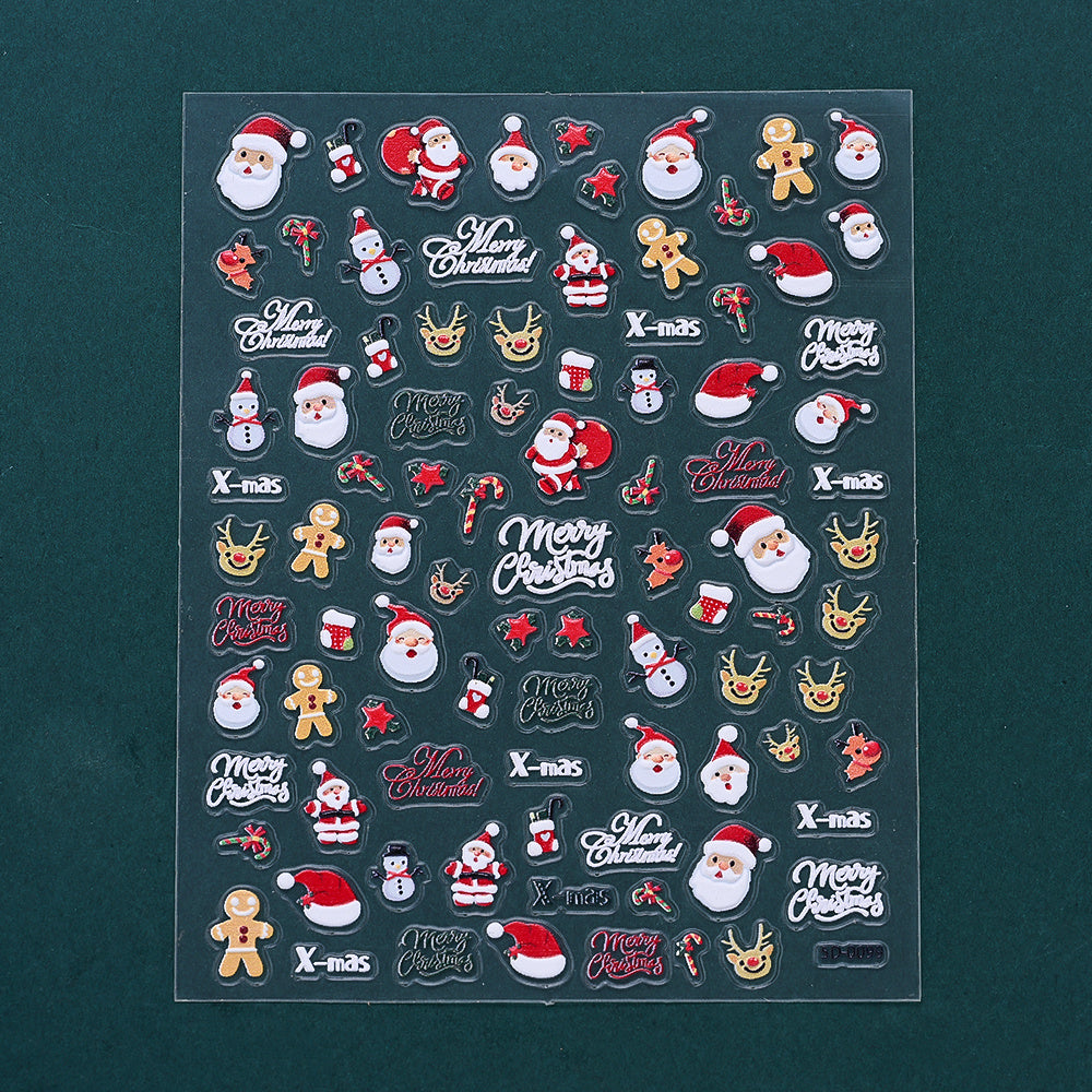 Christmas 5D Relief Nail Art Stickers