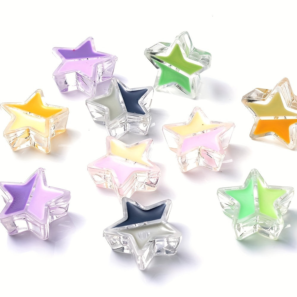 20PCS 19mm Gradient Star Acrylic Spacer Beads