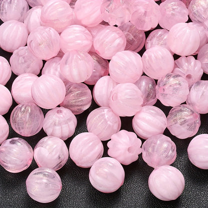 Fine Glitter Pumpkin Acrylic Spacer Beads