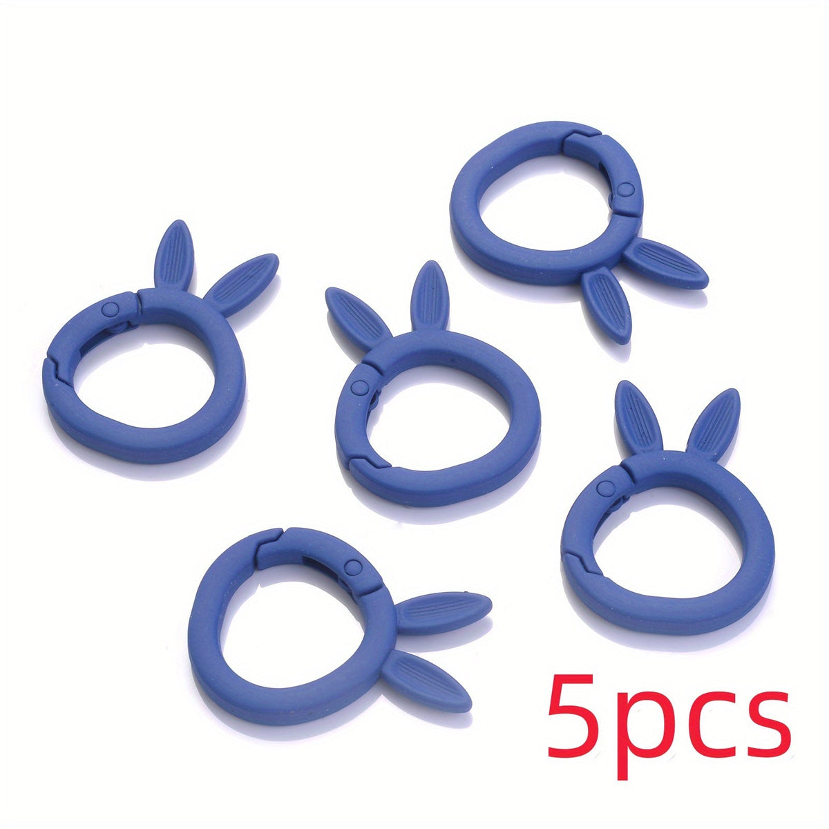 5-Piece 37x27 mm Rabbit Ear Shape Metal Keychain Hooks