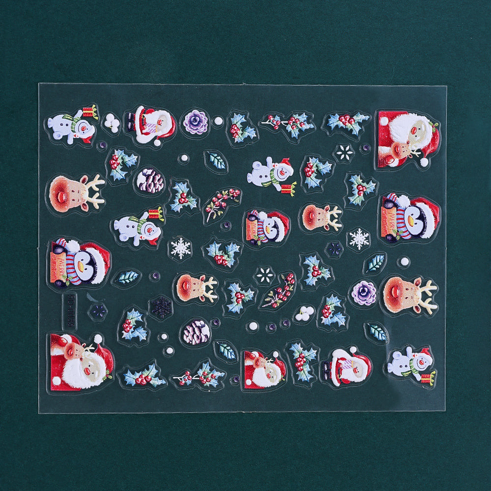 Christmas 5D Relief Nail Art Stickers