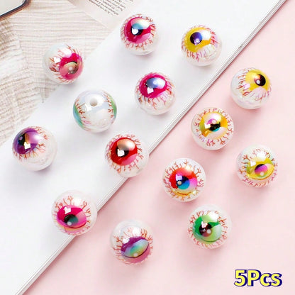 5/10/20PCS 16mm Evil Eye AB-Plated Acrylic Bead Set