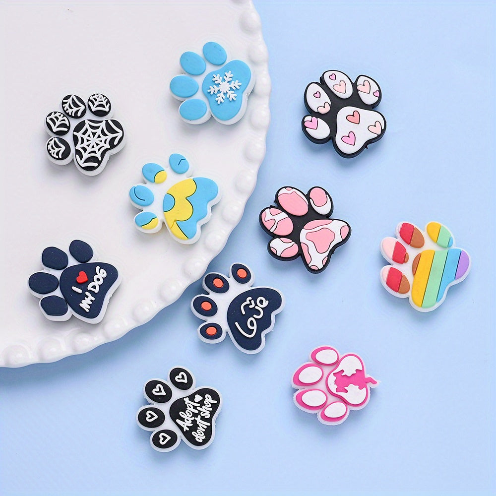 Dog Paw Silicone Focal Beads