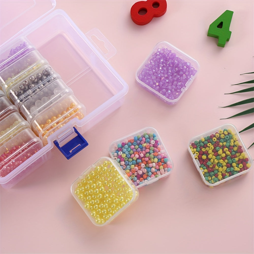 14-Piece Transparent Plastic Jewelry Storage Box Set