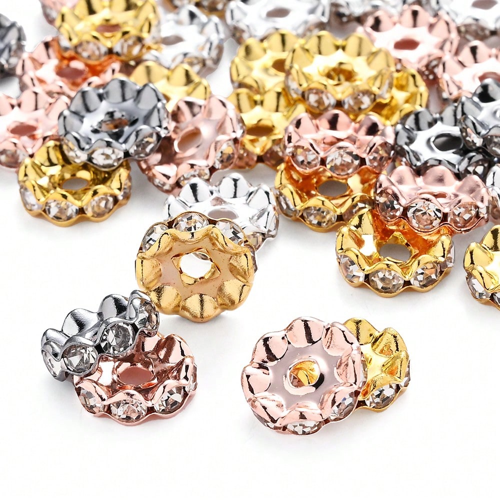 30/50PCS 12mm Mixed Color Wavy Crystal Bead Set