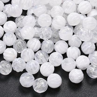 Fine Glitter Pumpkin Acrylic Spacer Beads