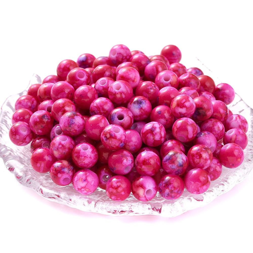100pcs 8mm Cracked Acrylic Loose Spacer Beads