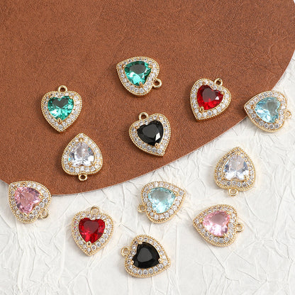 Vintage Heart Glass Pendants
