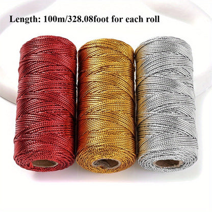 Gold Silver Red Braided Thread