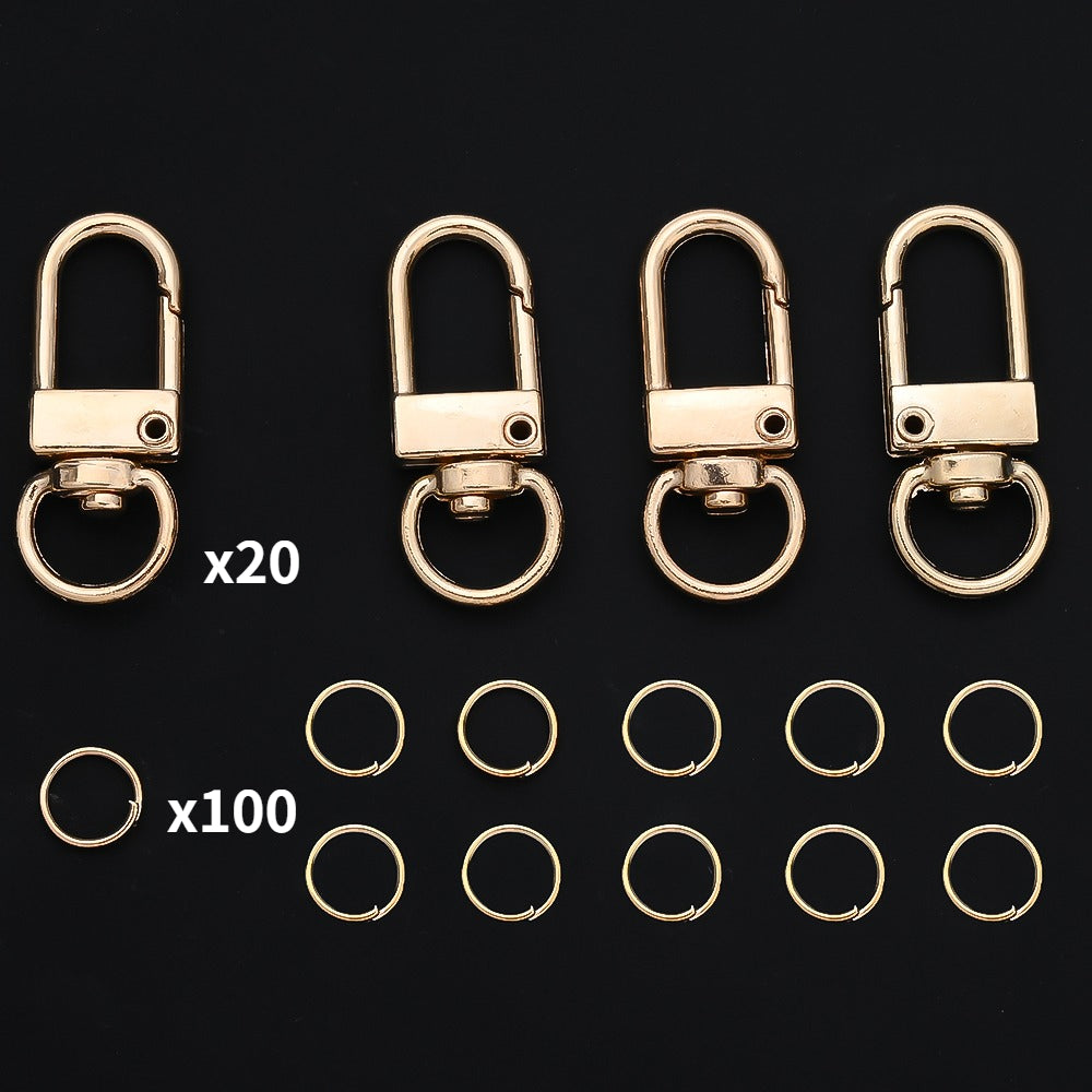 20-Piece Keychain Set with 100 Hanging Rings