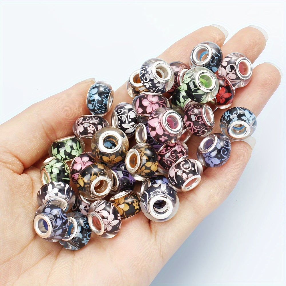 Flower Pattern Resin Beads