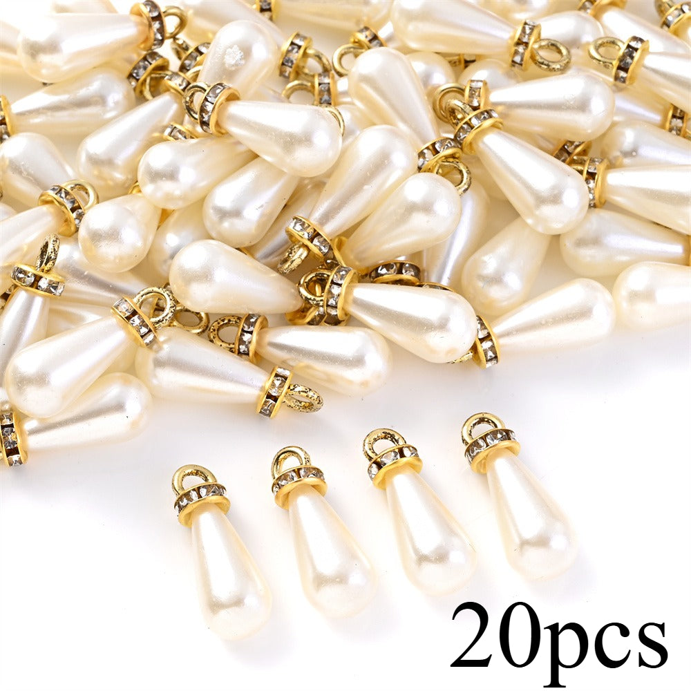 Multicolor Acrylic Imitation Pearl Waterdrop Charms