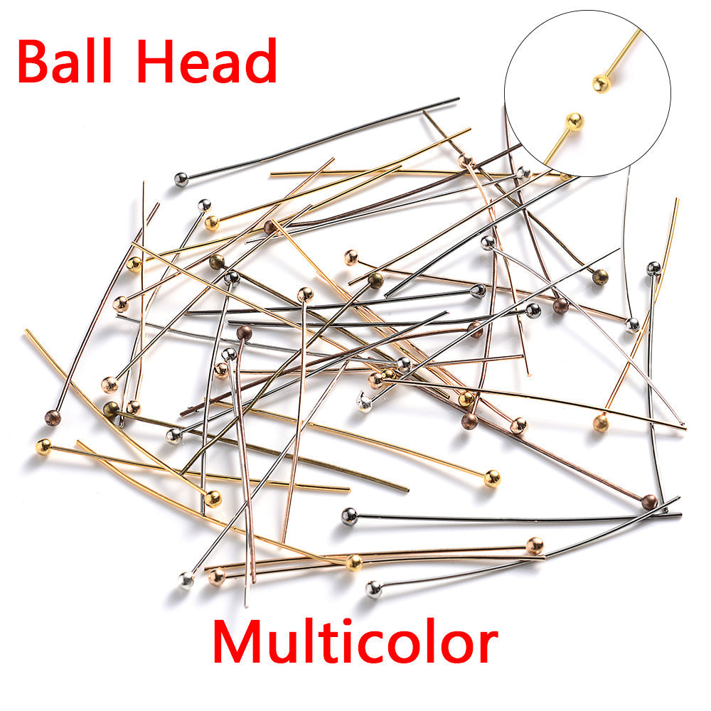 200-Piece 16-50 mm Flat Head Jewelry Head Pins