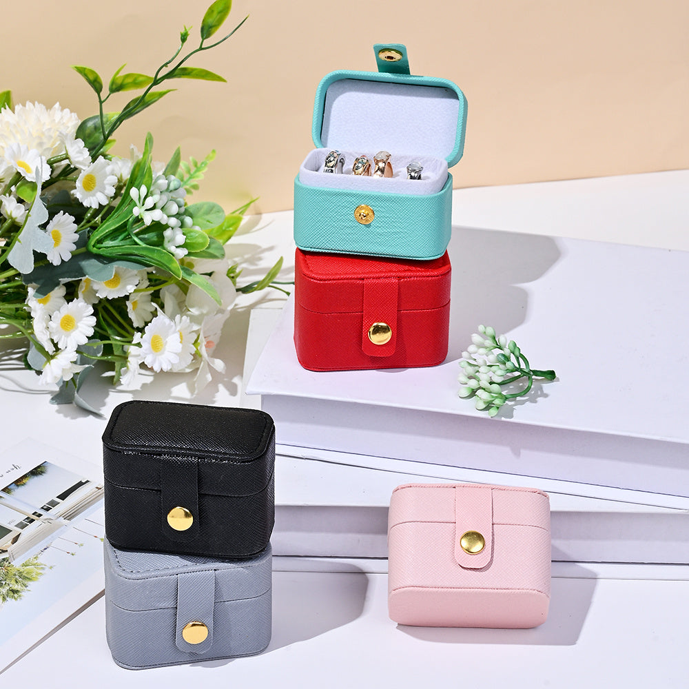 6.5x5x4 cm Portable Faux Leather Jewelry Storage Box