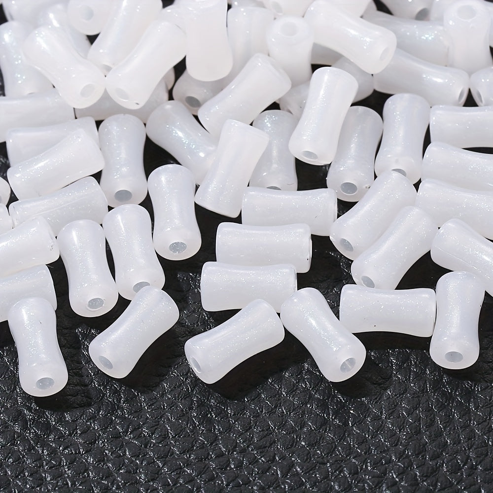 Glitter Bamboo Tube Acrylic Beads