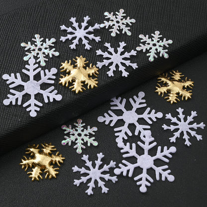 Gold & White Snowflake Polyester Decorations