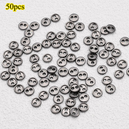 50-Piece 3/4/5 mm Mini Metal Sewing Buttons