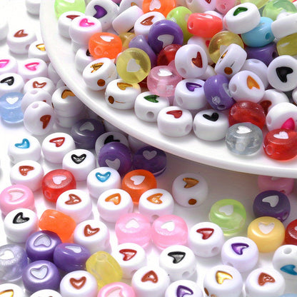 4x7 mm Acrylic Heart Beads